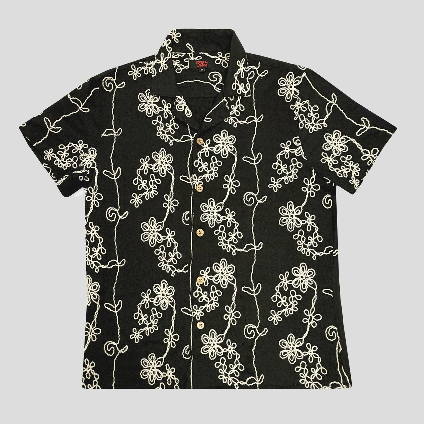 Rebel Jack Camisa Floral Negra