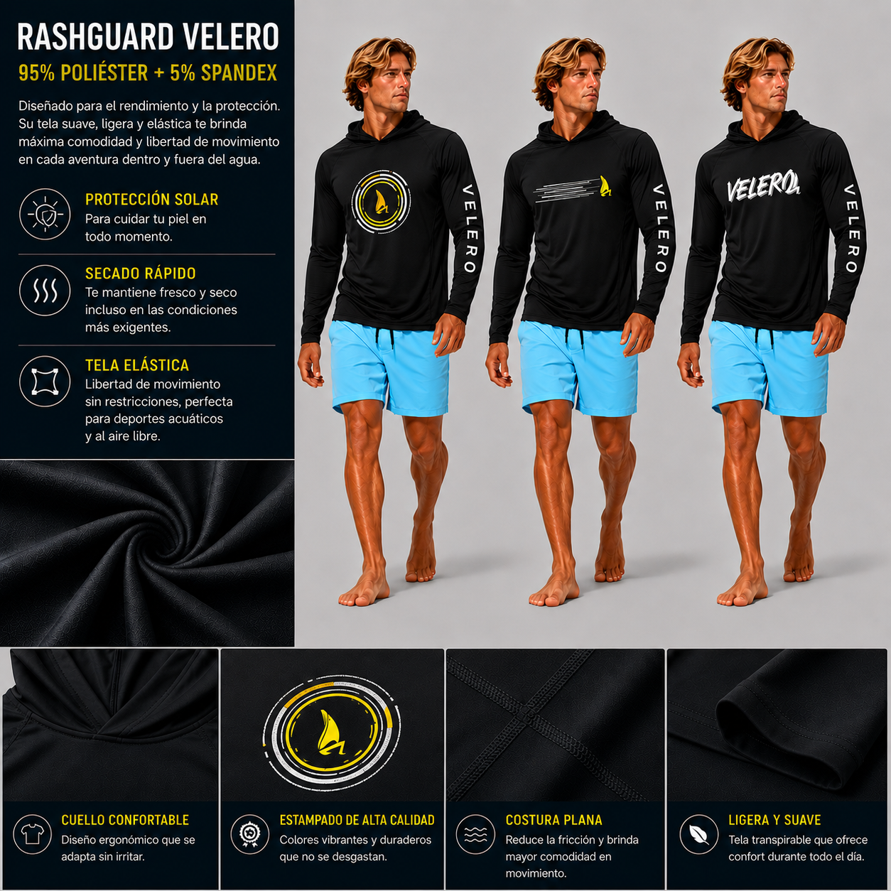 Velero Rashguard con Hoodie