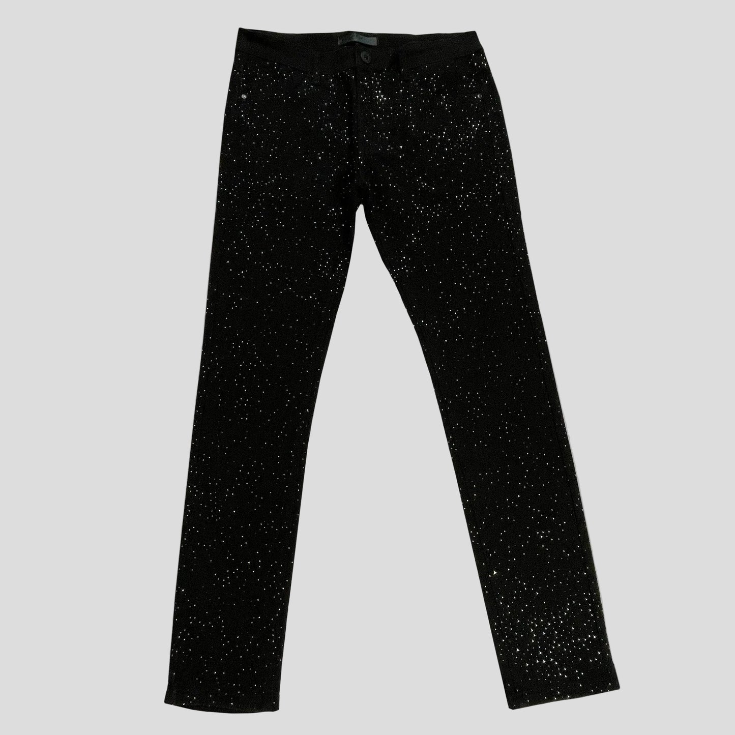 KDNK Black Rhinestone Skinny Jeans