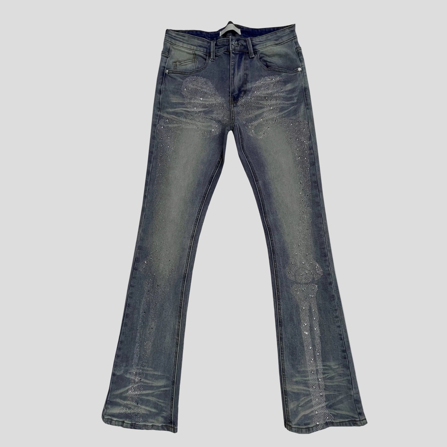 KDNK Rhinestone Skinny Flare (Acampanado)Jean