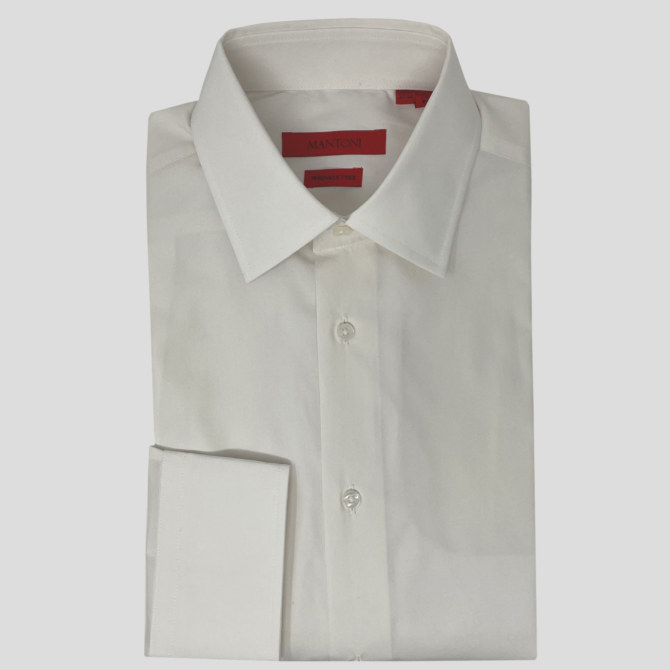 mantoni dress shirts MANTONI Men's Dress Shirt White Blue Multi Stripes BARRELCuff Sleeves