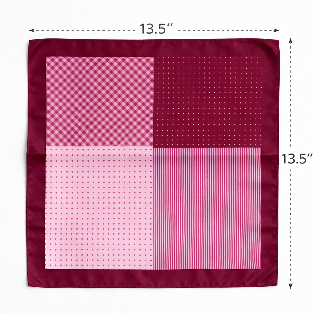 Brand-Q Pañuelo de Seda Multi Diseño con Soporte para pañuelos de bolsillo Incluido