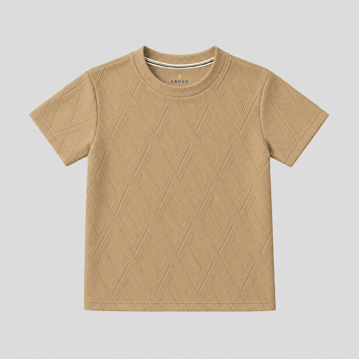 ABOVEMAN Boy's T-shirt de niño con textura geometrica