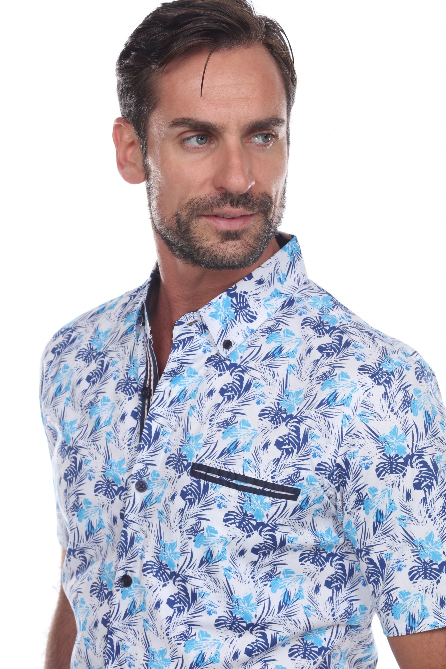 Mojito Slim Fit Button Down Short Sleeve Shirt