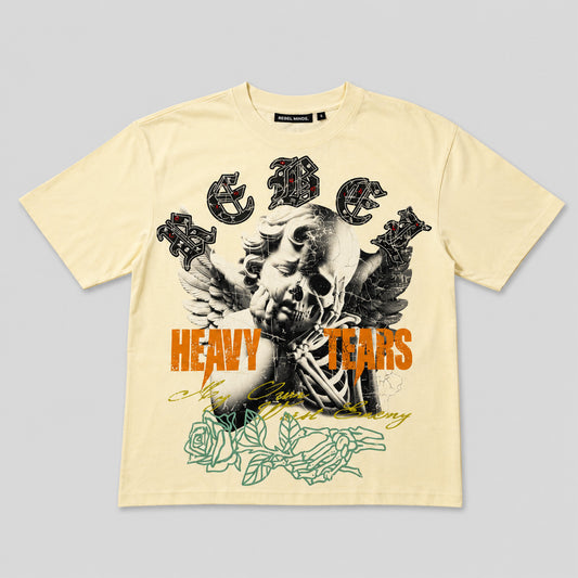 REBEL MINDS Crop T-Shirt con Rhinestones
