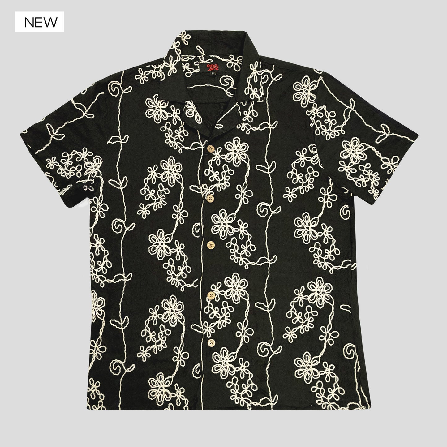 Rebel Jack Camisa  Floral Negra (Disp. Plus Size)