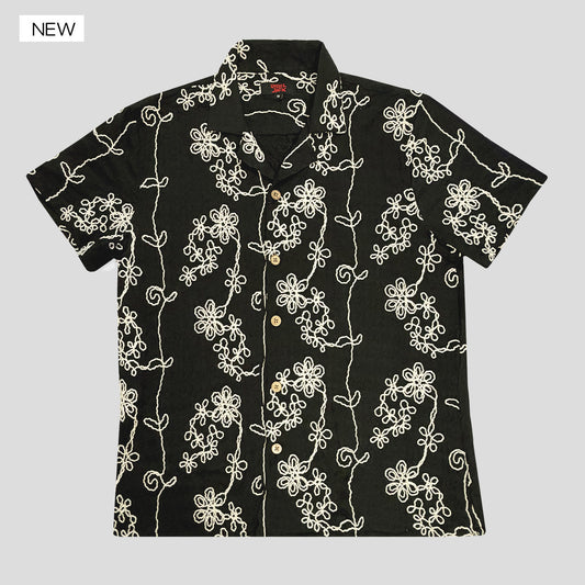 Rebel Jack Camisa  Floral Negra (Disponible Plus Size)