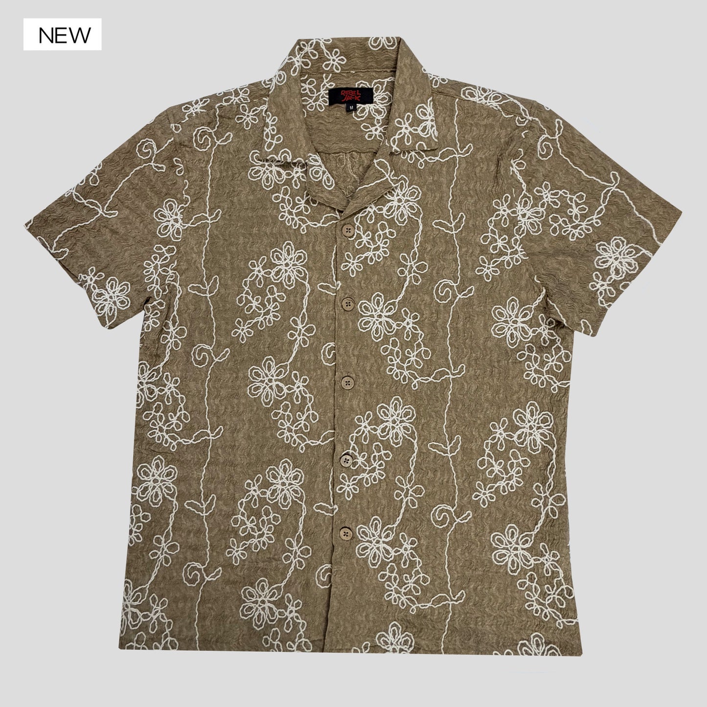 Rebel Jack Camisa  Floral Tan (Disp. Plus Size)