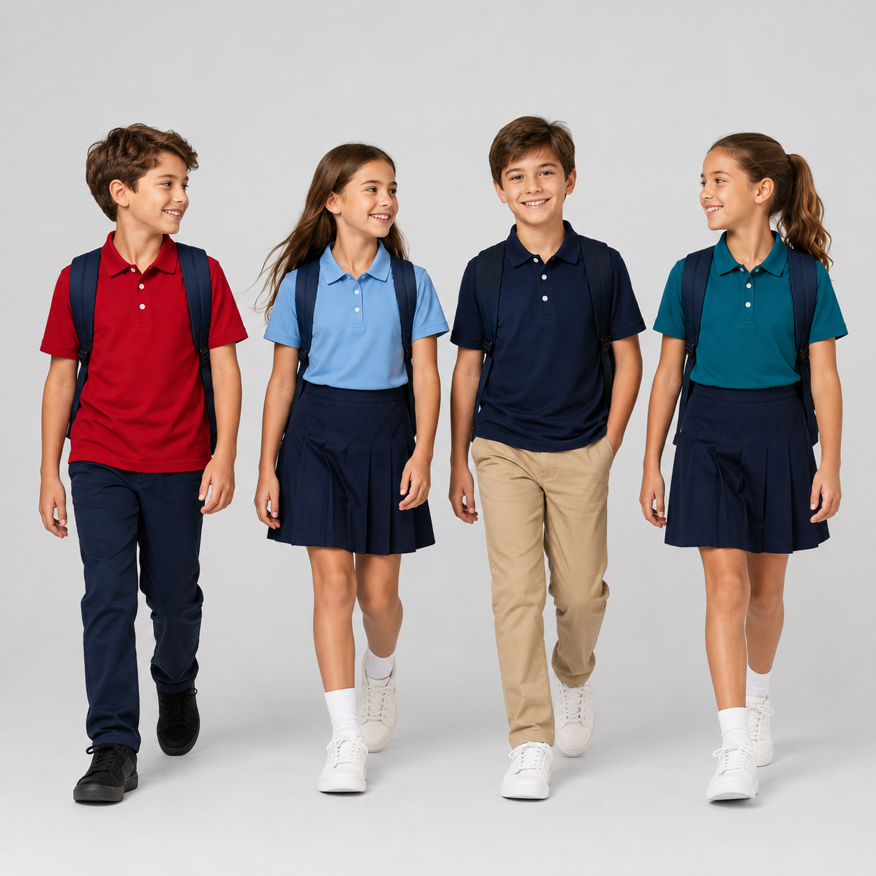 Quality Club – Polo Escolar de Microfibra para Niños y Niñas