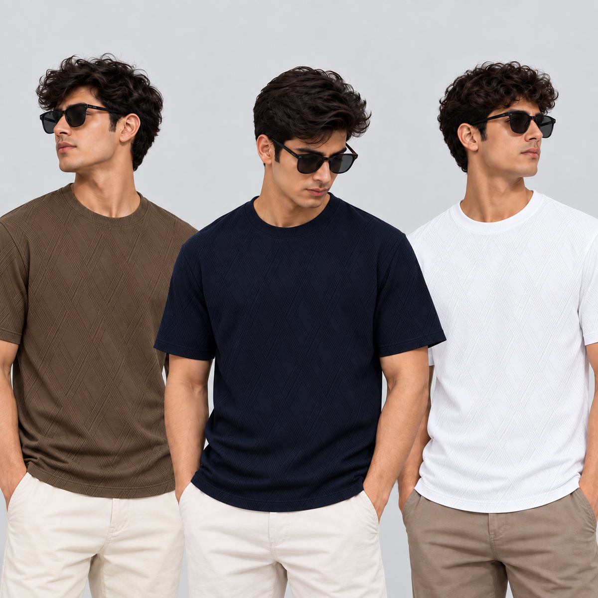 Above Man T-Shirt con Textura Geometrica