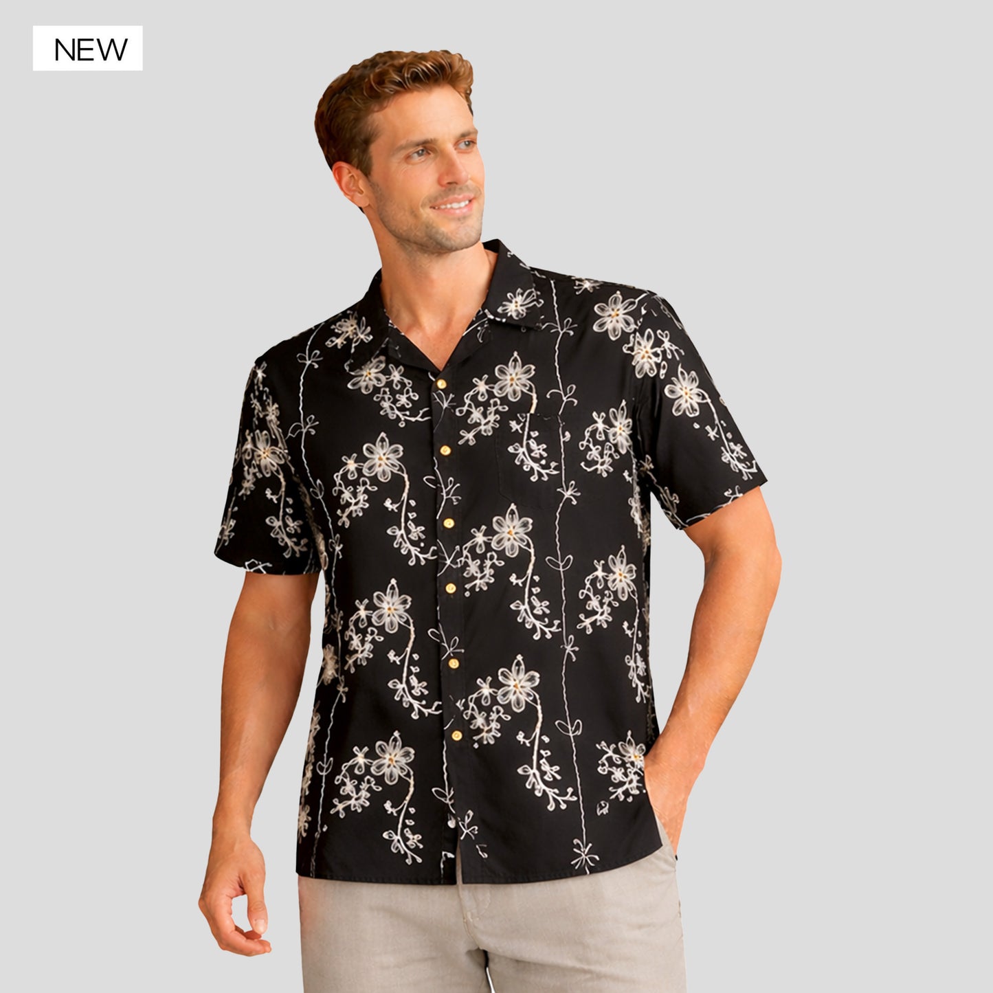 Rebel Jack Camisa  Floral Negra (Disp. Plus Size)