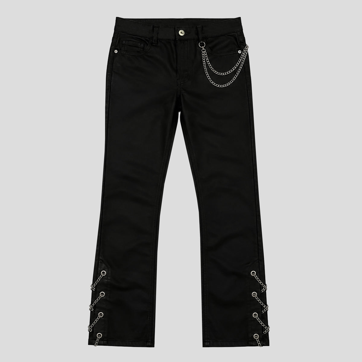 KDNK - Jeans imitación cuero con Cadenas