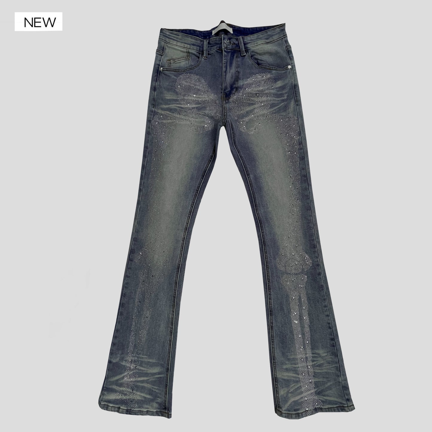 KDNK Rhinestone Skinny Flare (Acampanado)Jean