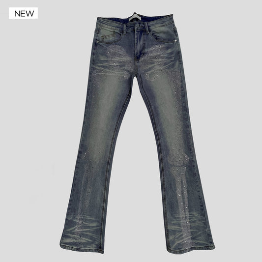 KDNK Rhinestone Skinny Flare (Acampanado)Jean