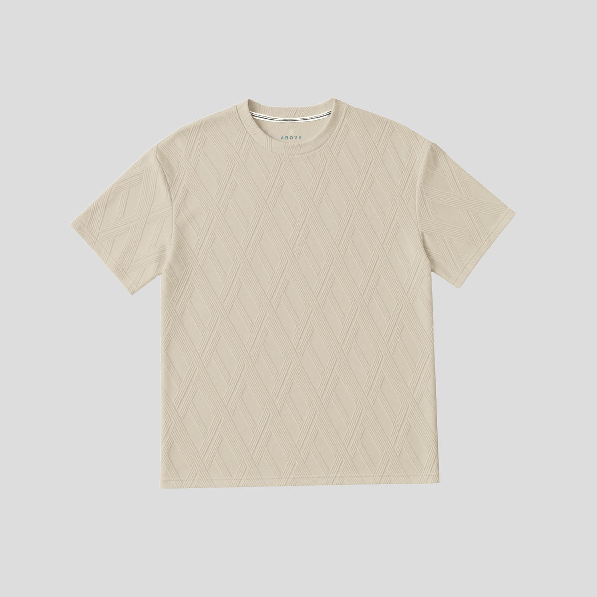 ABOVEMAN Boy's T-shirt de niño con textura geometrica