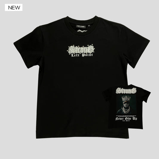 Left Point Boys “Strong” T-Shirt con Rhinestones