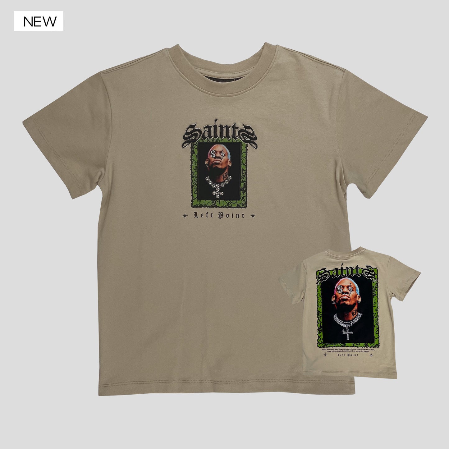 Left Point Boys “Saints” T-Shirt con Rhinestones