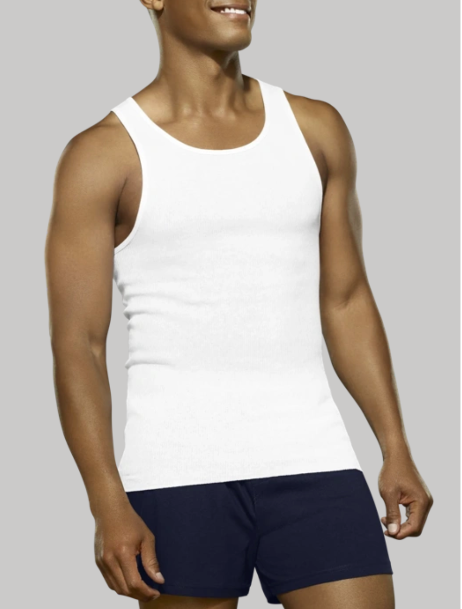 Fruit Of The Loom Men's White A-Shirts - 6 Pack