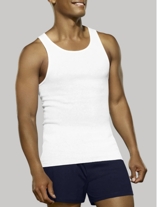 Fruit Of The Loom Men's White A-Shirts - 6 Pack