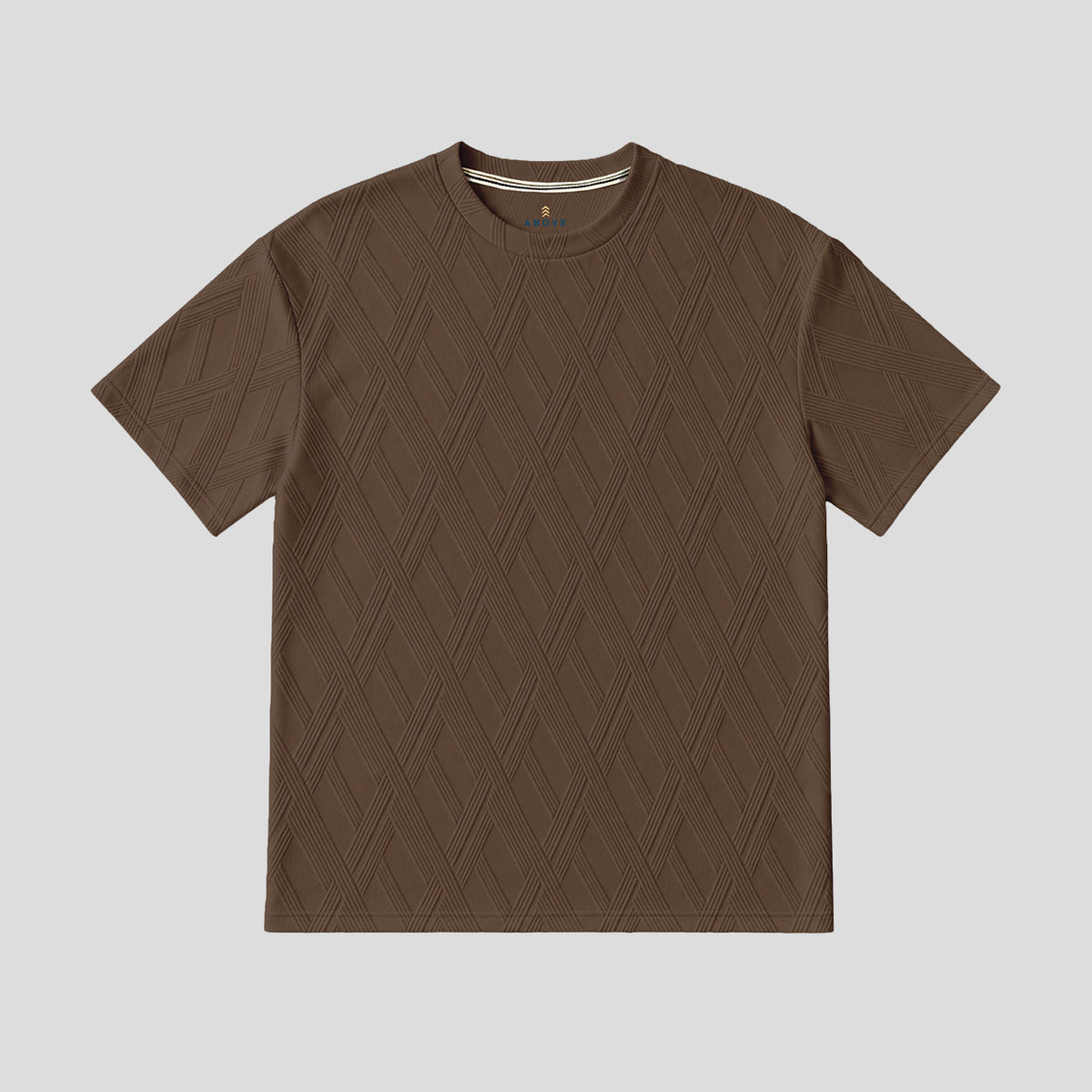 ABOVEMAN Boy's T-shirt de niño con textura geometrica