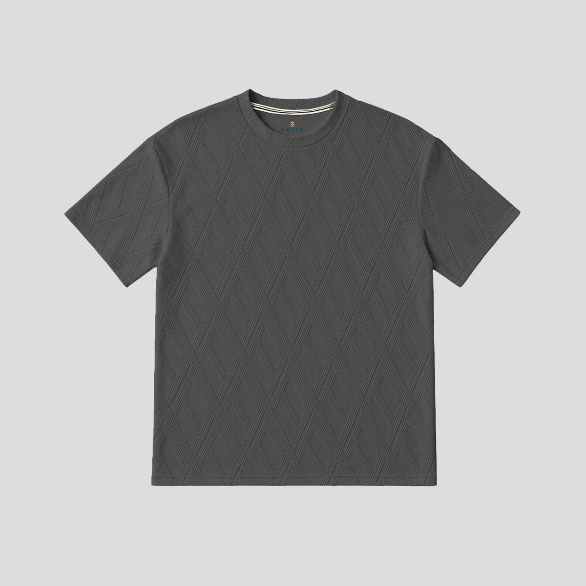 ABOVEMAN Boy's T-shirt de niño con textura geometrica