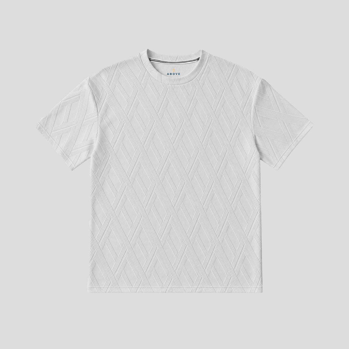 ABOVEMAN Boy's T-shirt de niño con textura geometrica