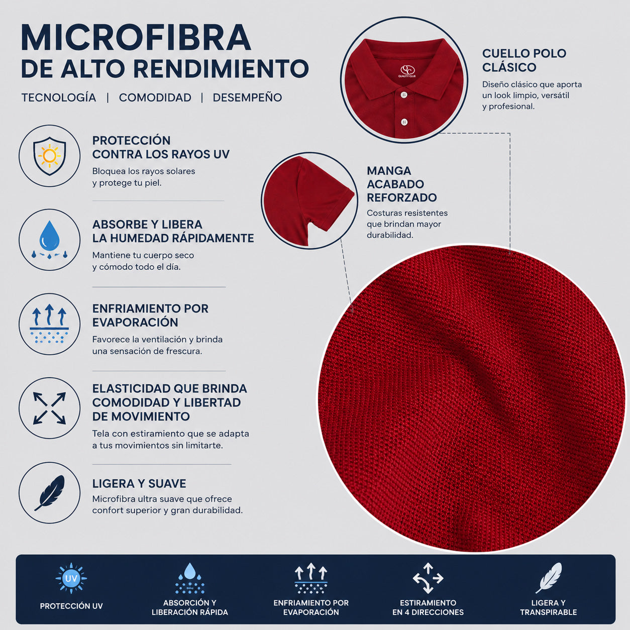 Quality Club – Polo de Microfibra Para Adultos