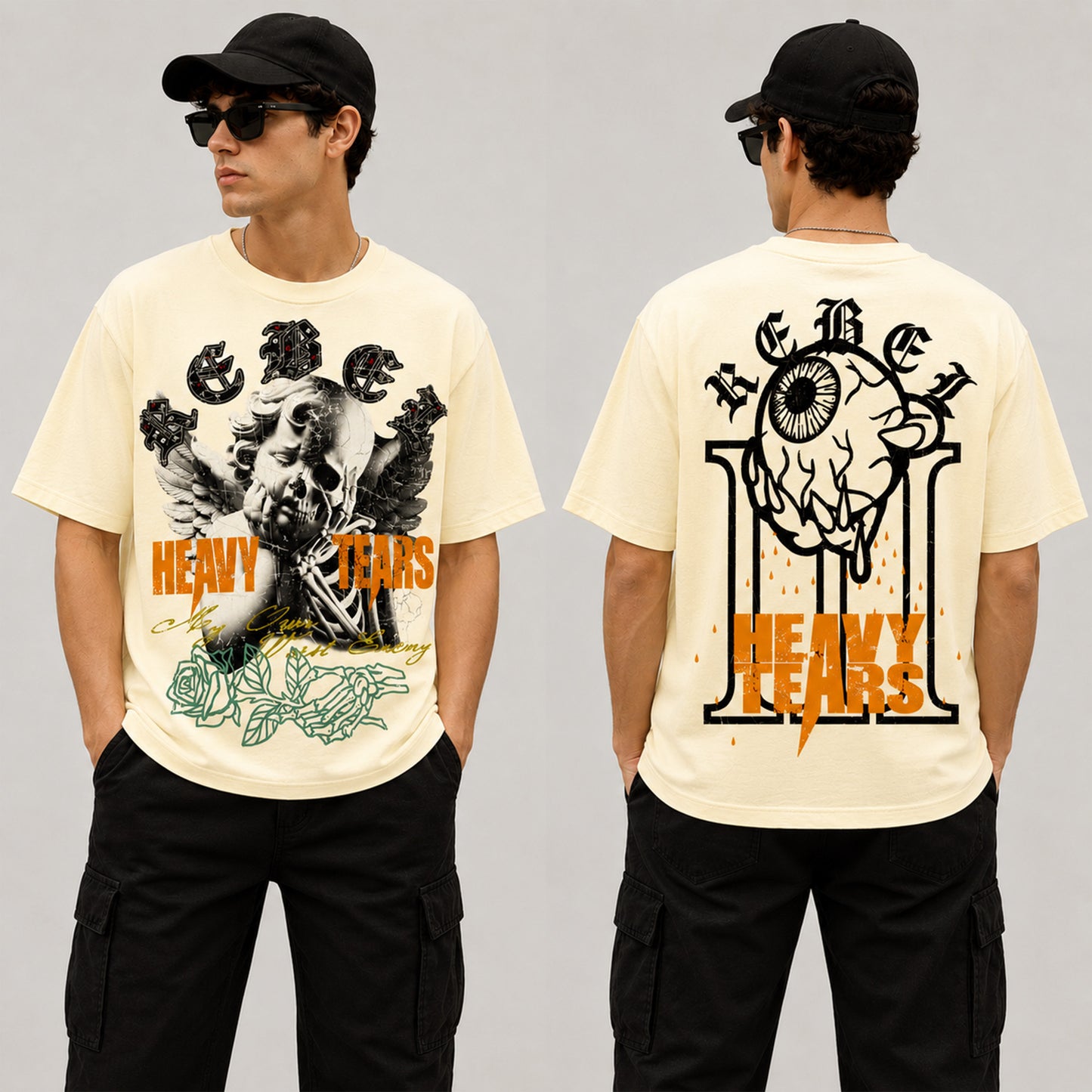 REBEL MINDS Crop T-Shirt con Rhinestones