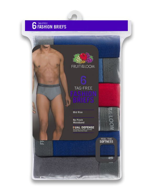 Fruit Of The Loom Men's Assorted Fashion Briefs - 6 Pack