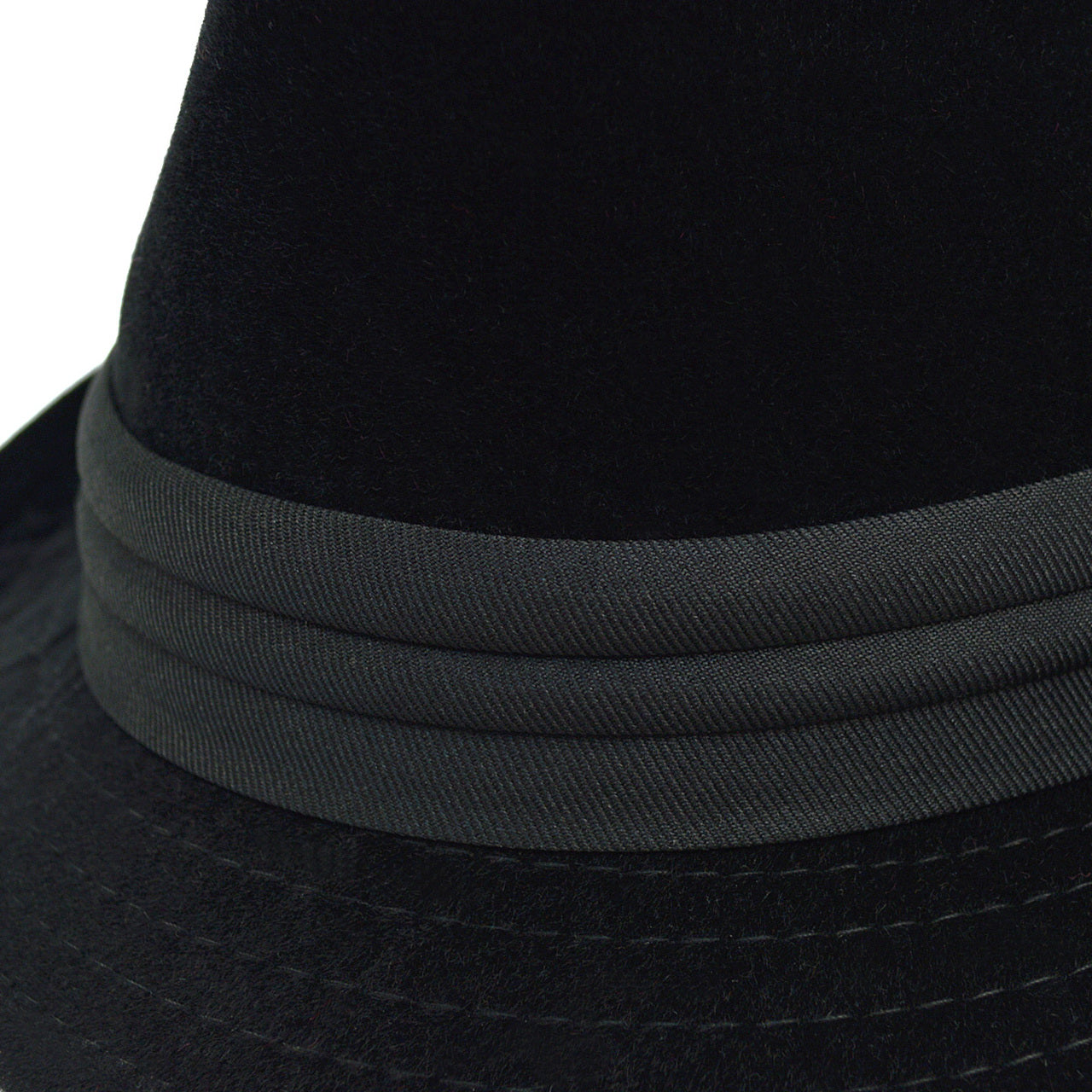 Velvet Trilby Fedora Hat with Band Trim