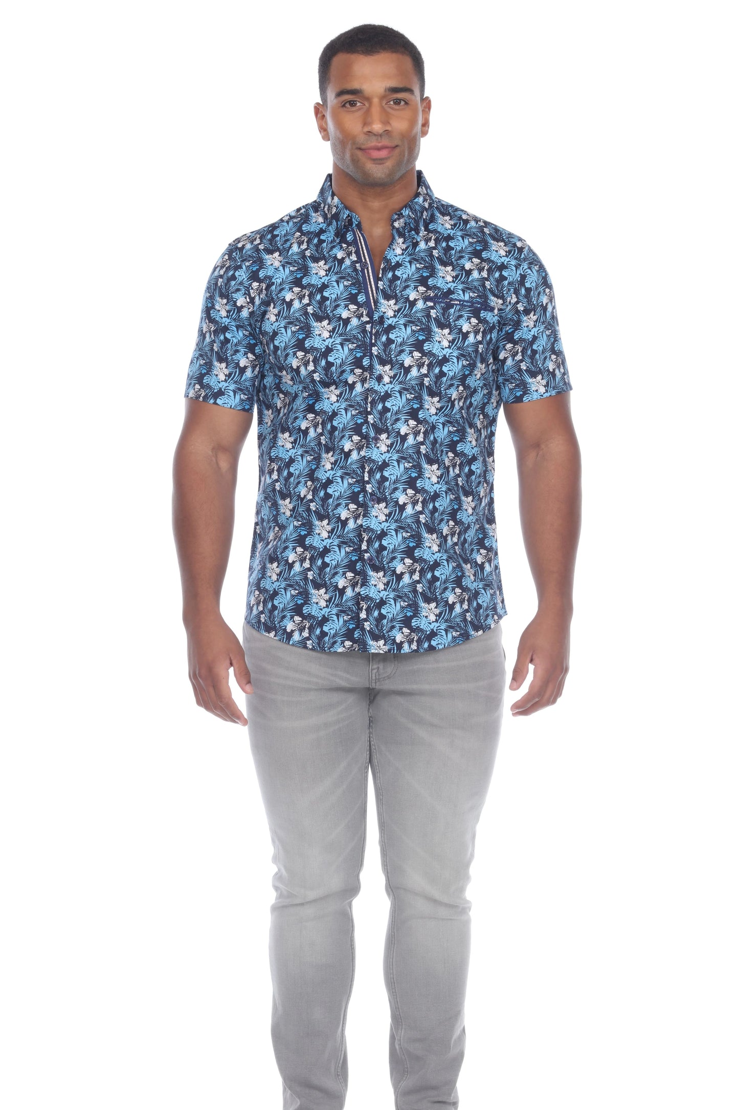 Mojito Slim Fit Button Down Short Sleeve Shirt