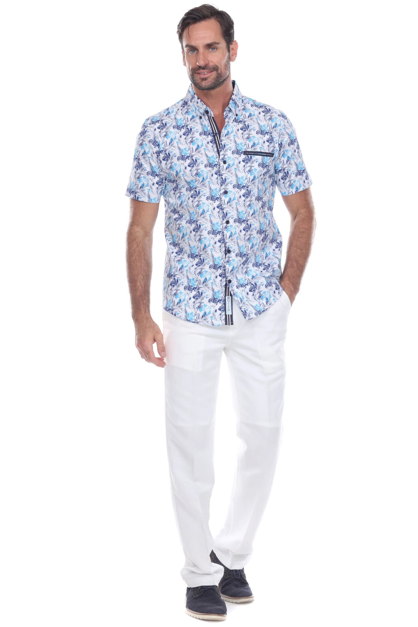 Mojito Slim Fit Button Down Short Sleeve Shirt