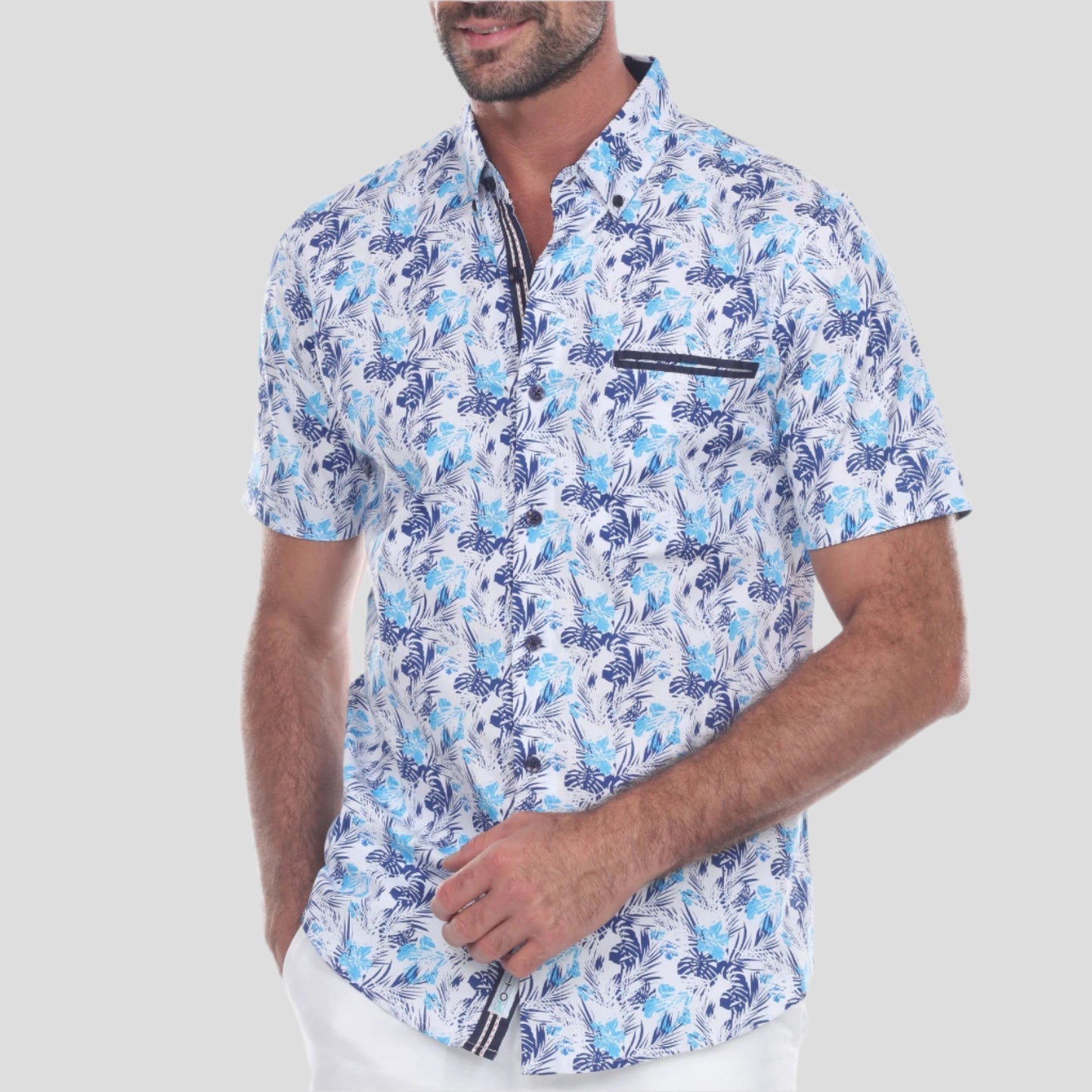 Mojito Slim Fit Button Down Short Sleeve Shirt