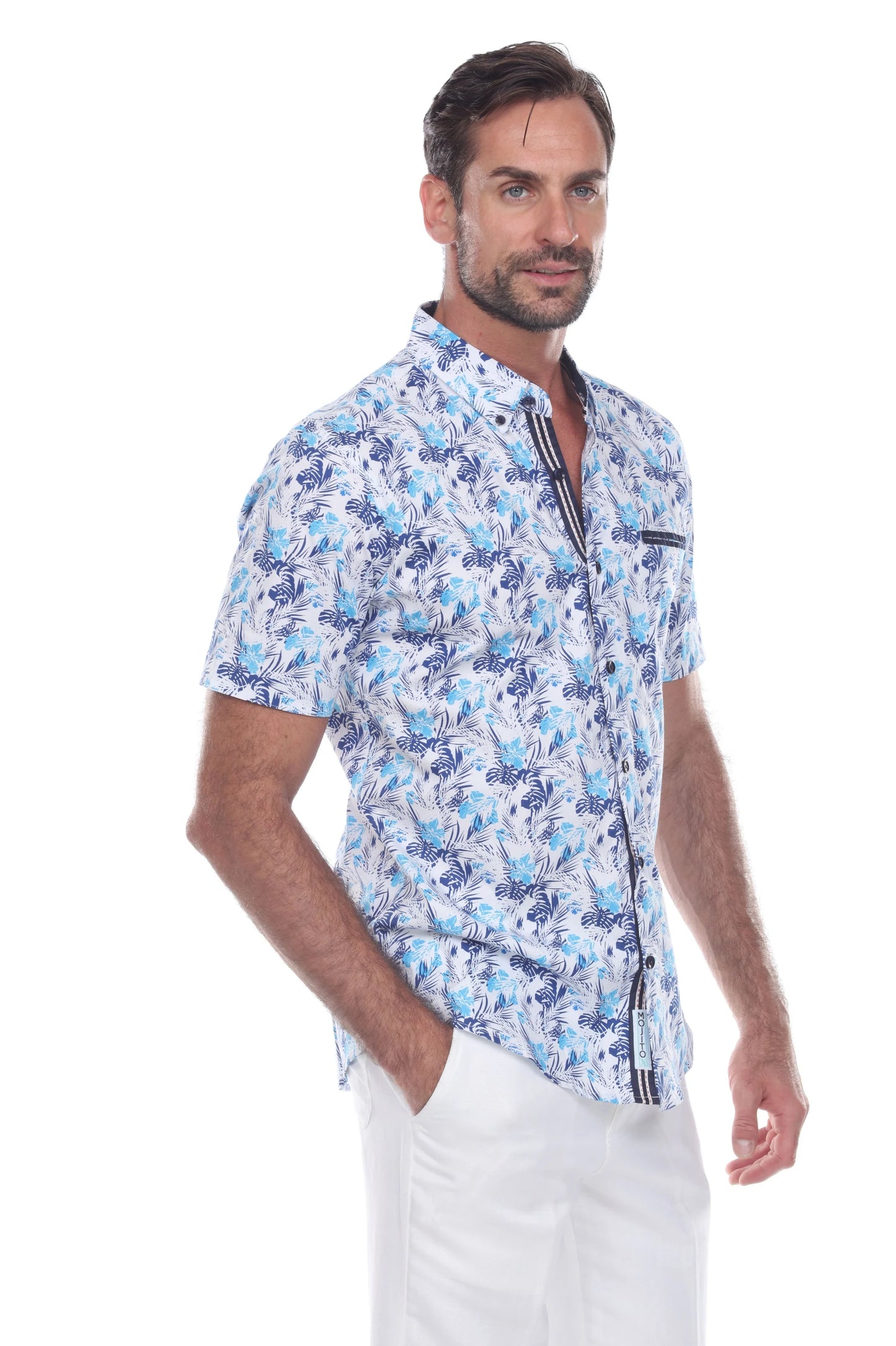 Mojito Slim Fit Button Down Short Sleeve Shirt