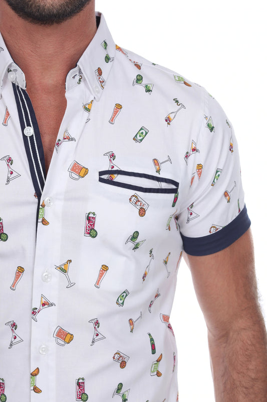Mojito Slim Fit Button Down Short Sleeve Shirt