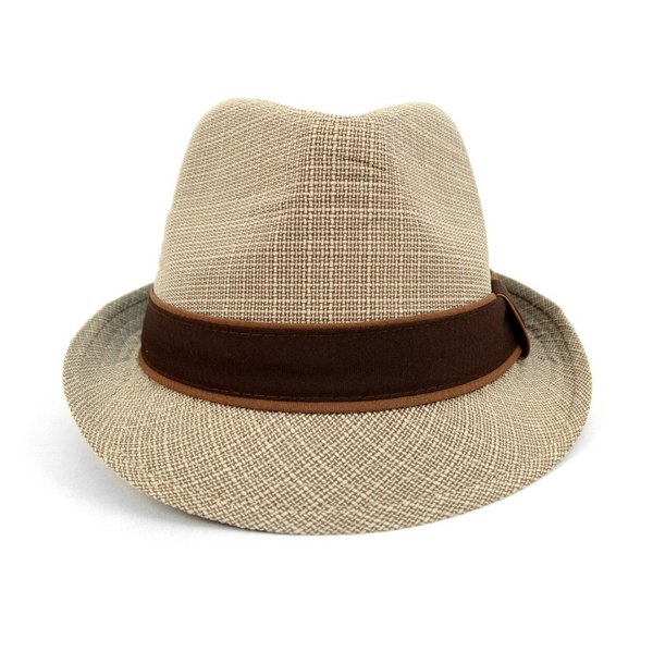 Trilby Fedora Hat with Brown Band Trim