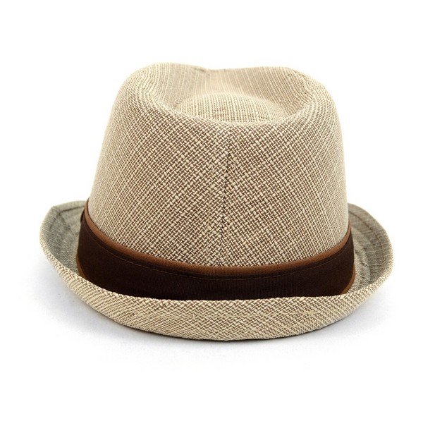 Trilby Fedora Hat with Brown Band Trim