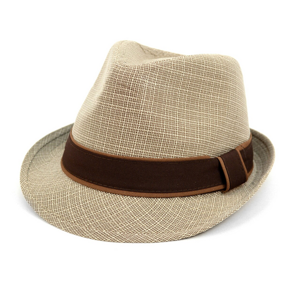 Trilby Fedora Hat with Brown Band Trim