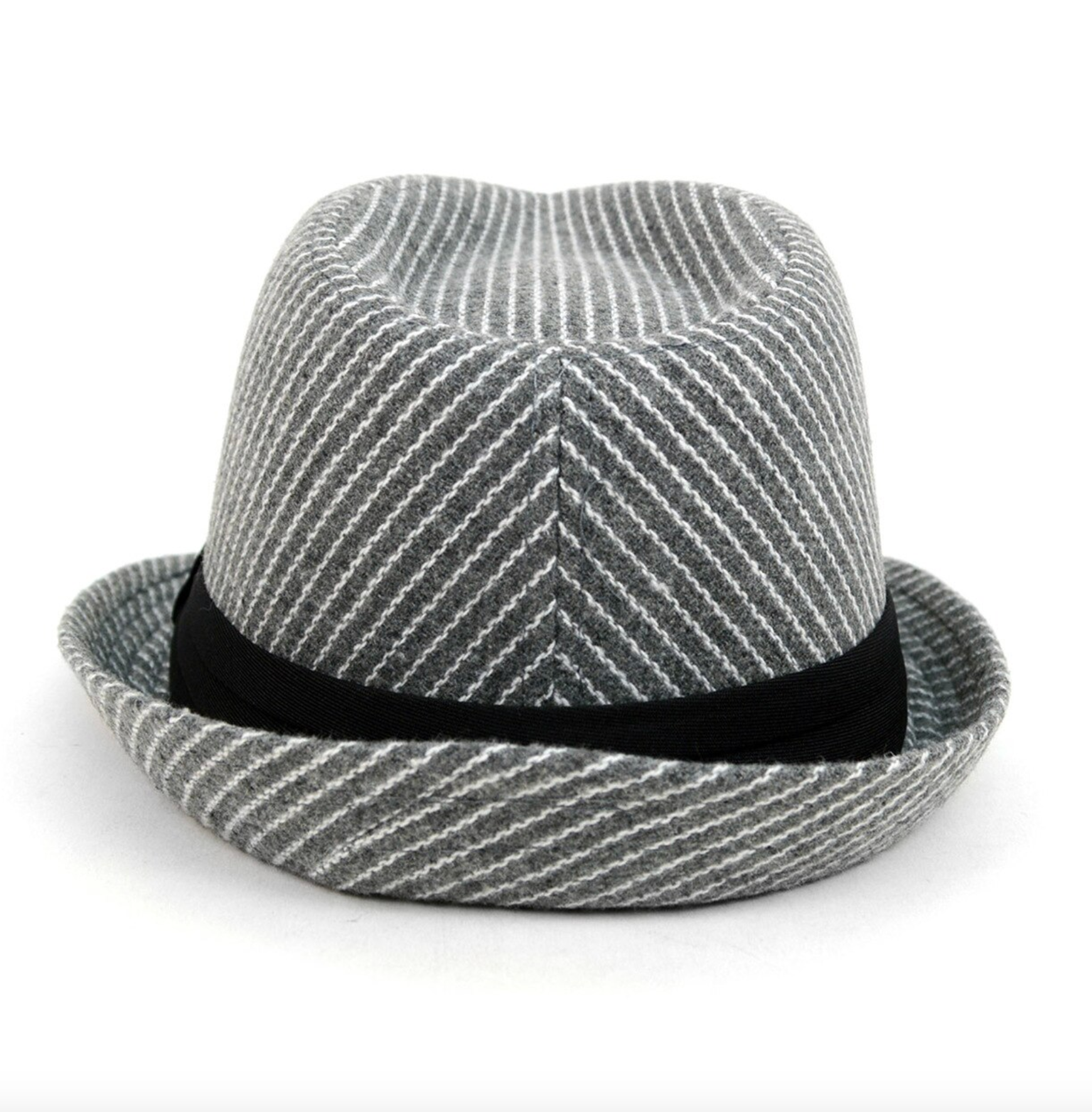Striped Trilby Fedora Hat with Black Band Trim – Tiendas La Nueva Era