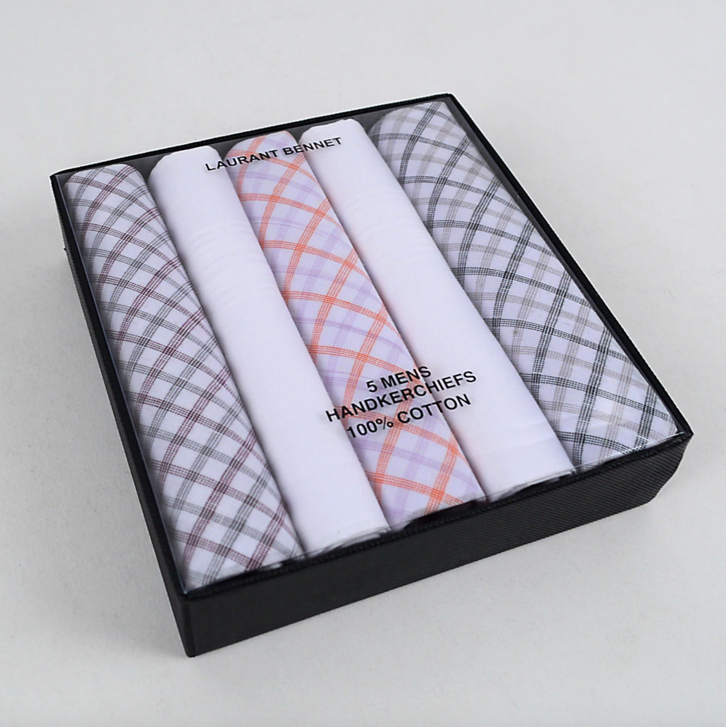 Boxed Cotton Handkerchiefs 5pcs Set