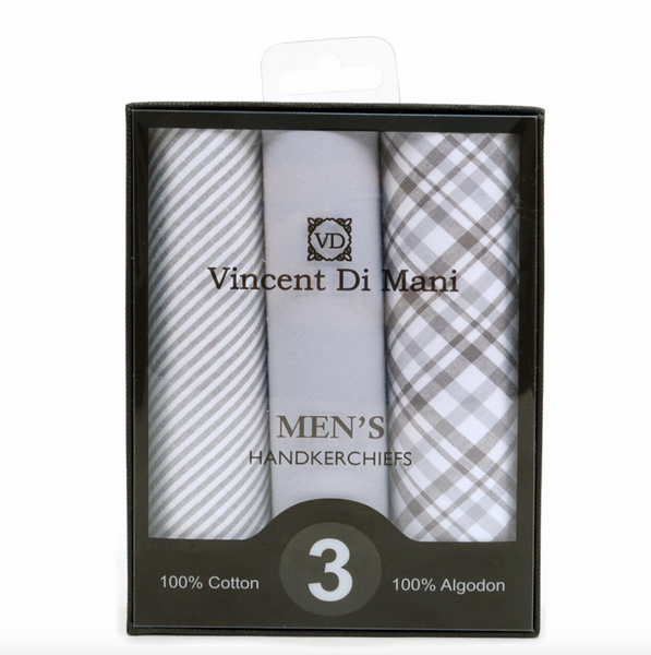 Men's Cotton Solid & Plaid Handkerchiefs